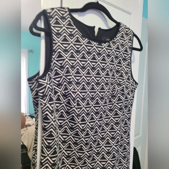 SEARS Geometric Laser Cut Lace Sleeveless Career Rose Floral Hem Midi Dress 10 - Picture 7 of 11